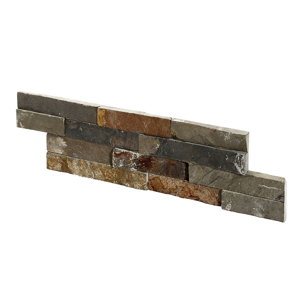 Stegu Splitface Multicolour Matt Patterned Stone effect Textured Natural stone Indoor & outdoor Wall Tile, Pack of 12, (L)400mm (W)100mm