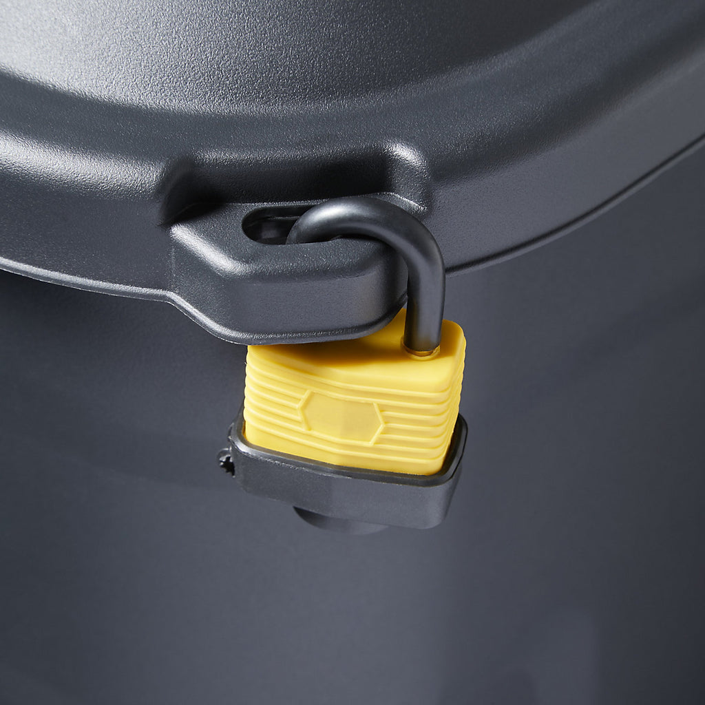 Strata Heavy duty Black 60L Plastic Stackable Storage box & Lid