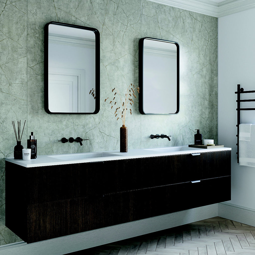 Stylepanel Laminated Bathroom Decorative panel (H)2440mm (W)1200mm - Gloss Grey Argento stone Metallic effect