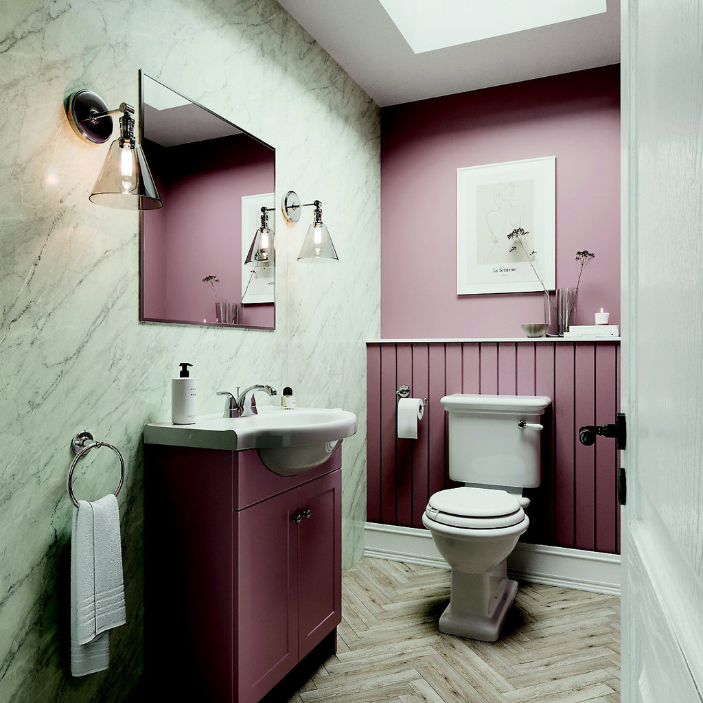 Stylepanel Laminated Bathroom Decorative panel (H)2440mm (W)900mm - Matt Grey Pacific Marble effect