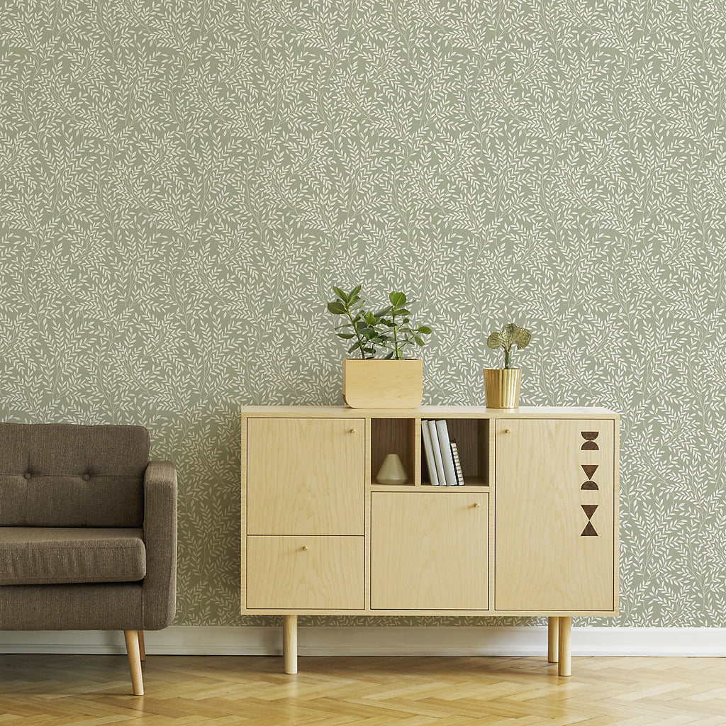 Superfresco Easy Green Leaves Textured Wallpaper