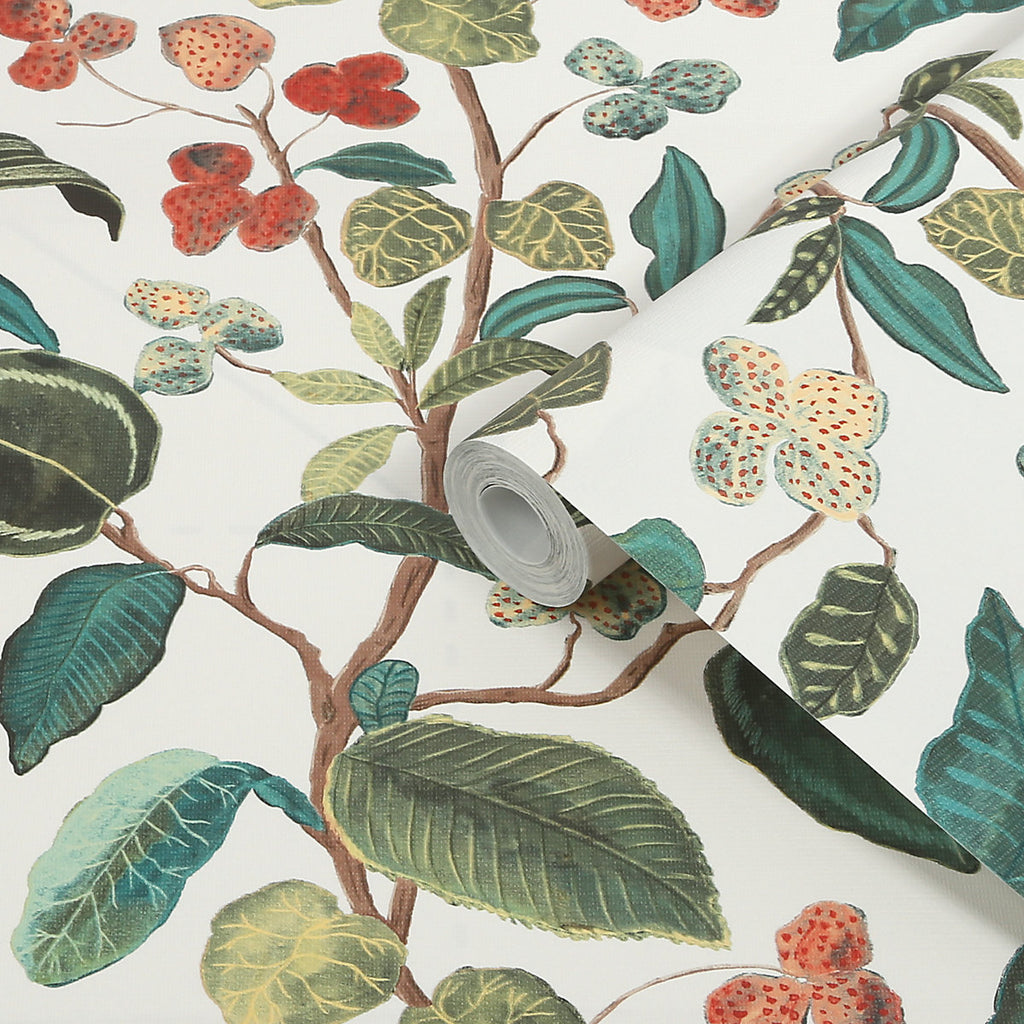 Superfresco Easy White Botanical Contemporary Textured Wallpaper