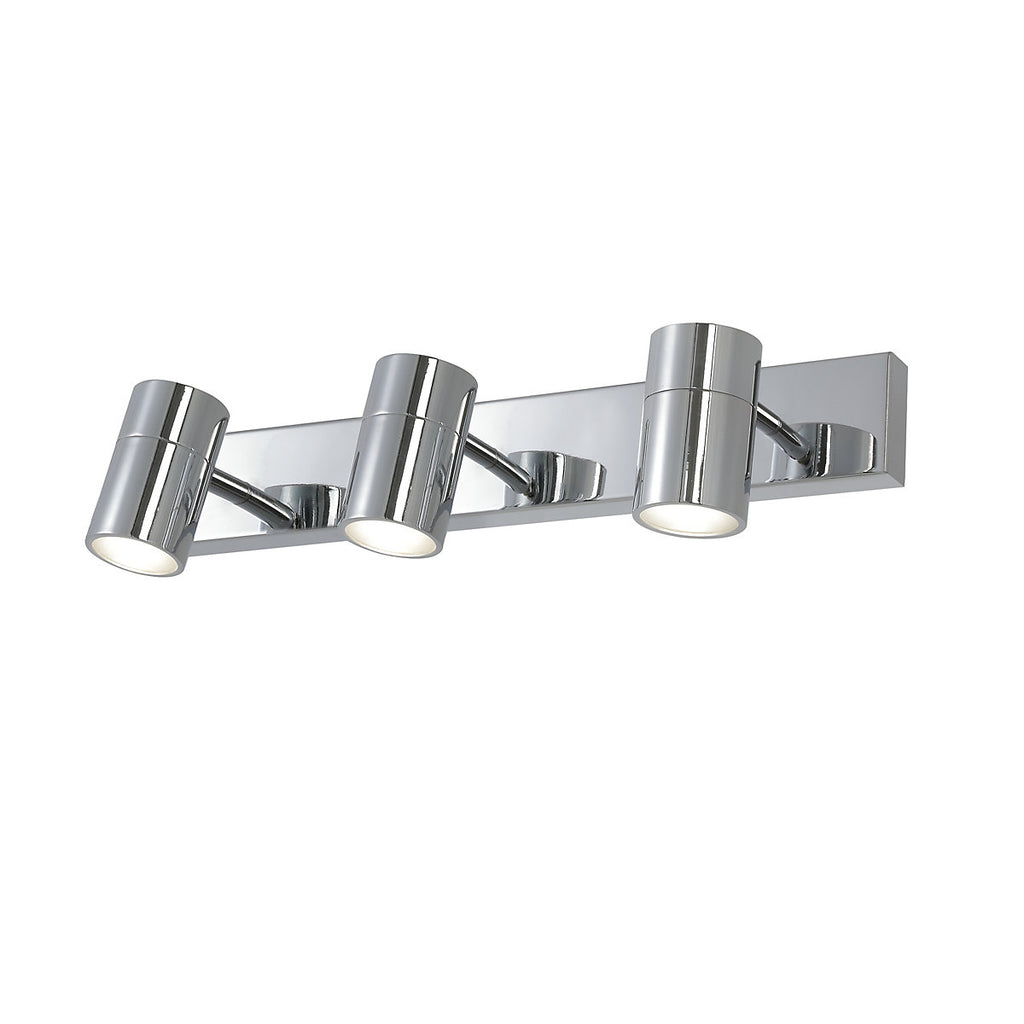 Tellot Silver Chrome effect 3 Light Bathroom Wall light