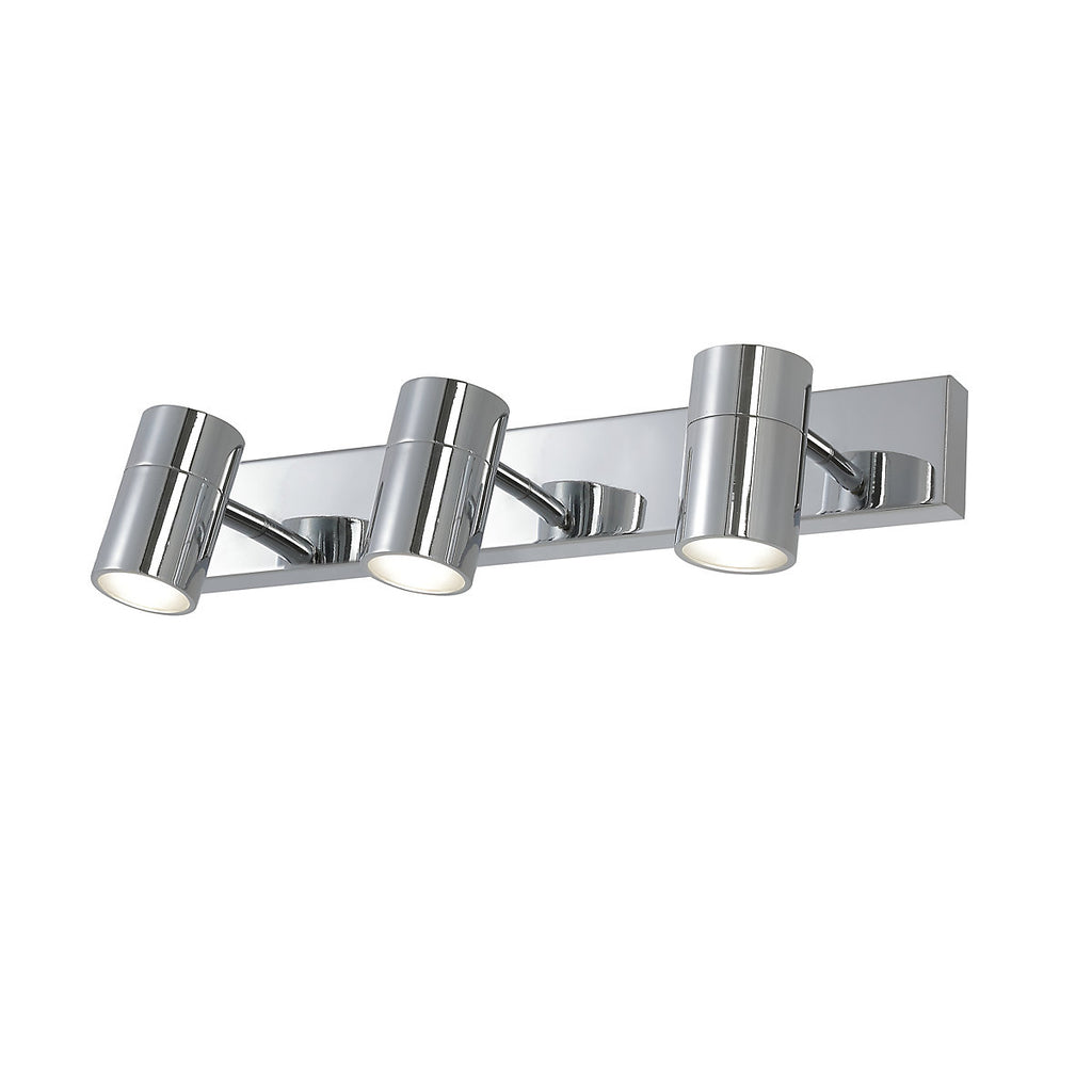 Tellot Silver Chrome effect 3 Light Bathroom Wall light
