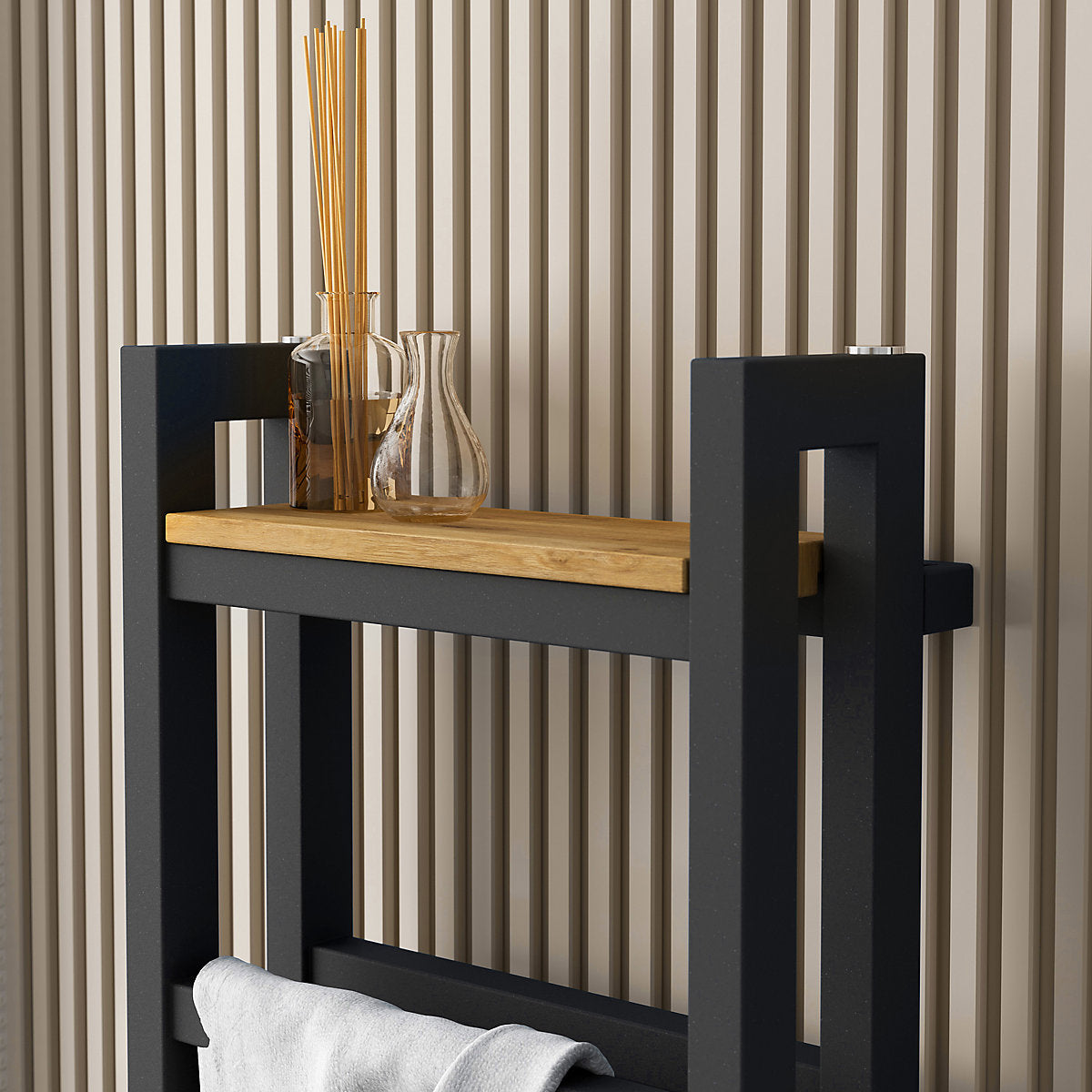 Terma Stand Grey Hydronic Flat Towel warmer (W)400mm x (H)1150mm
