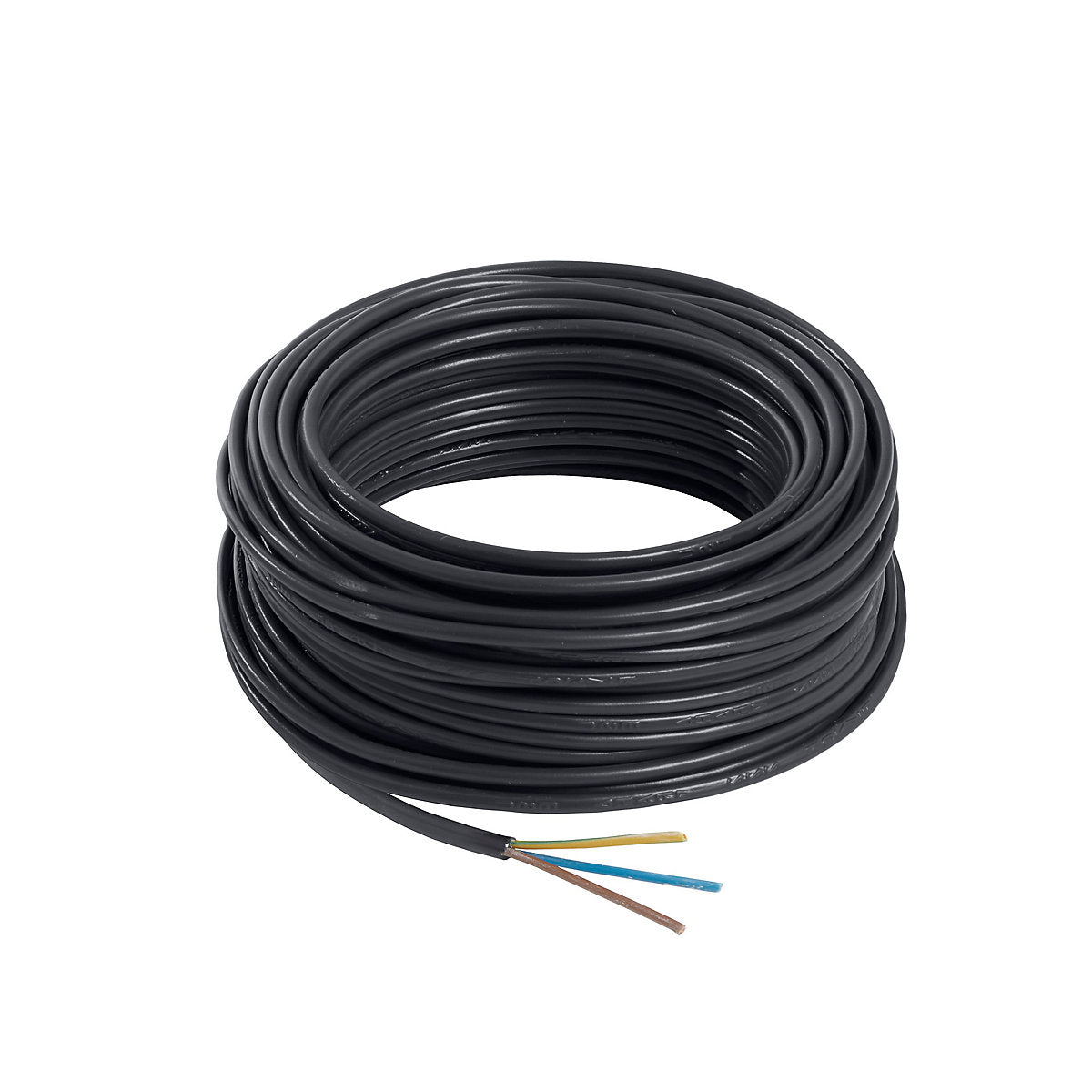 Time Black 3-core Flexible Cable 1.5mm² x 25m
