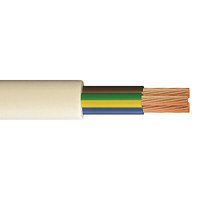 Time White 3-core Flexible Cable 1.5mm² x 25m