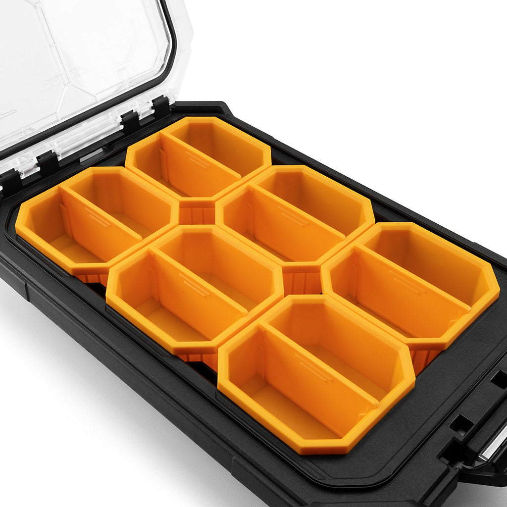Toughbuilt StackTech Black & orange Compact Low-profile Organiser with 12 compartments
