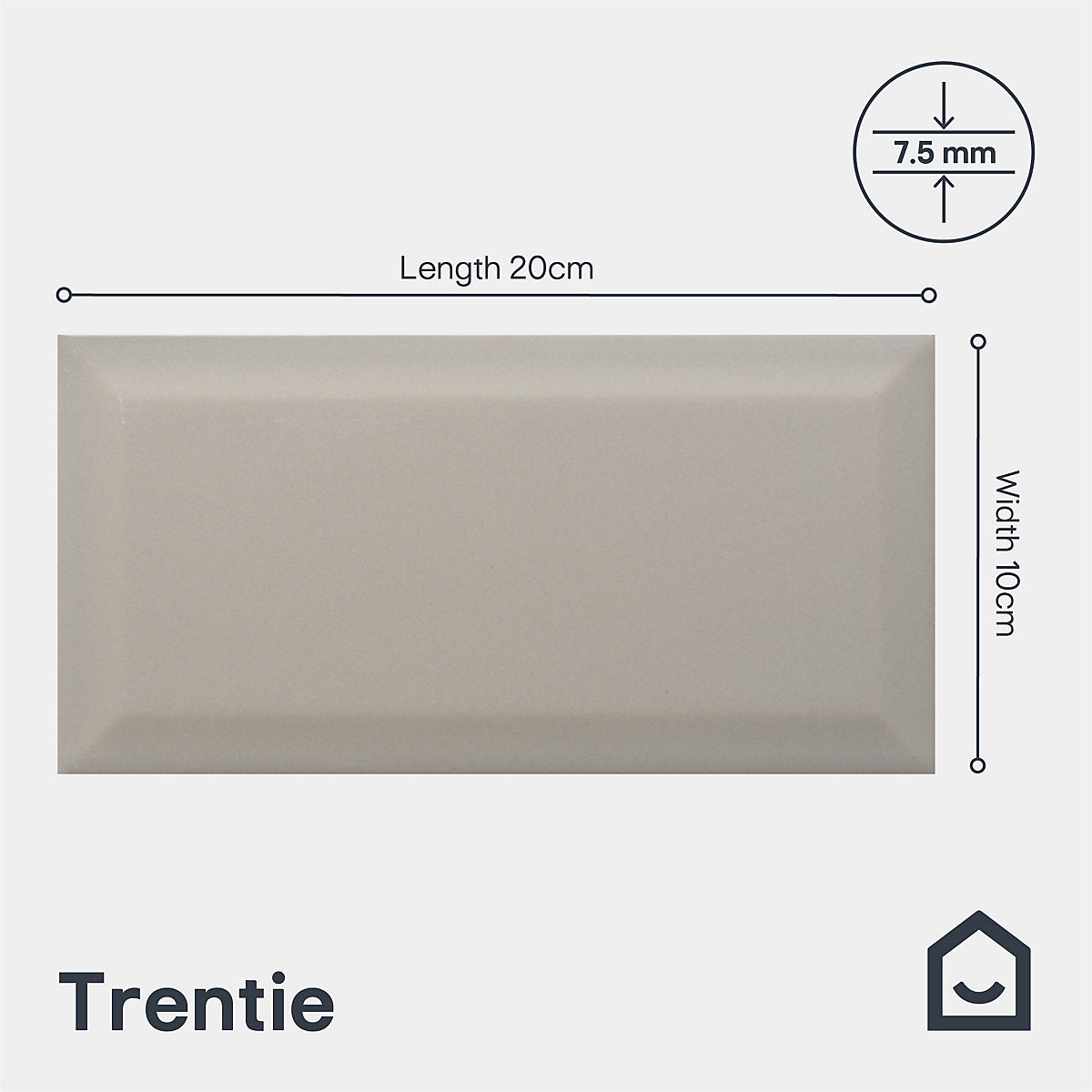 Trentie Taupe Gloss Textured Ceramic Indoor Wall Tile Sample