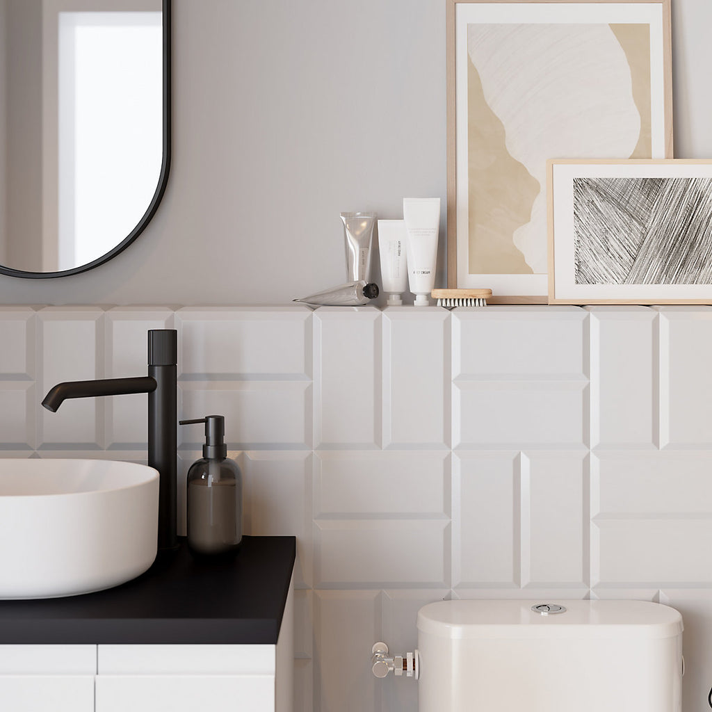 Trentie Taupe Gloss Textured Ceramic Indoor Wall Tile Sample