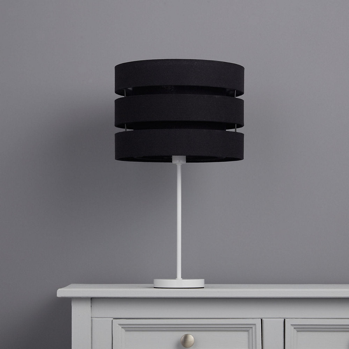 Trio Black Contemporary Cylinder Light shade (D)28cm