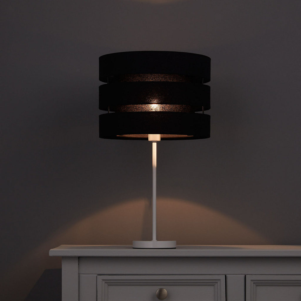 Trio Black Contemporary Cylinder Light shade (D)28cm