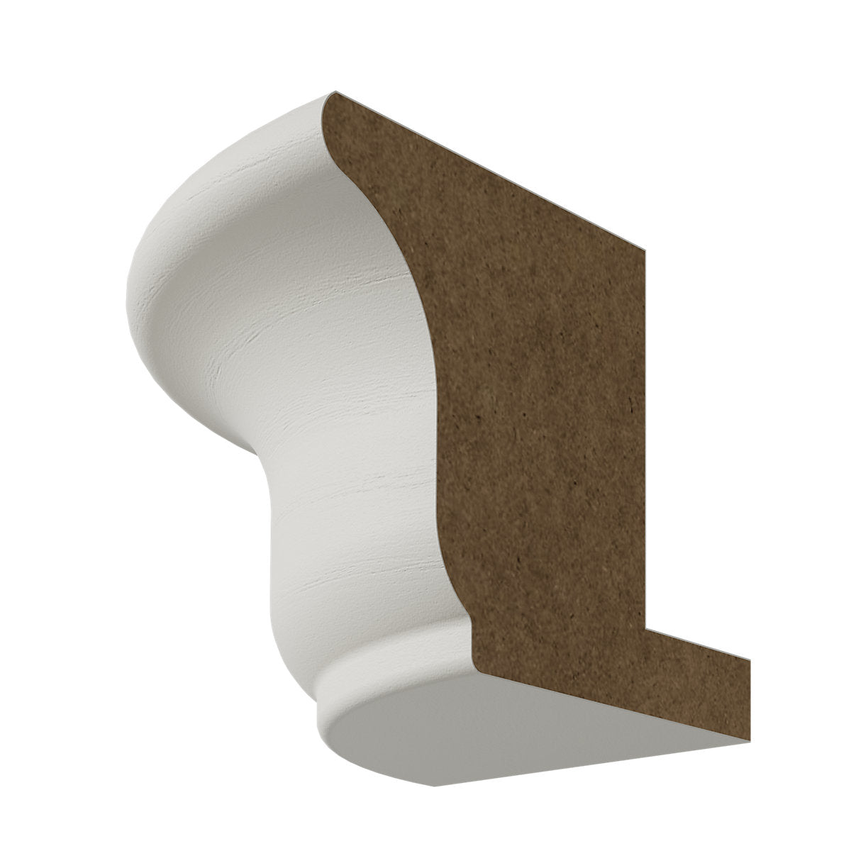 Tydeman Matt porcelain natural timber effect Curved Cornice sconce, (L)119mm (H)73mm