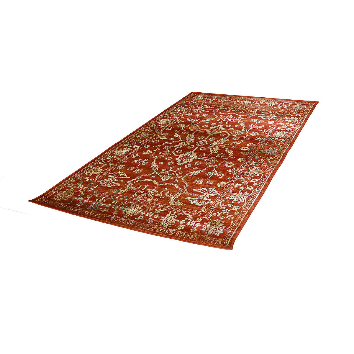 Valeria Red & Cream Traditional Small Rug, (L)150cm x (W)80cm