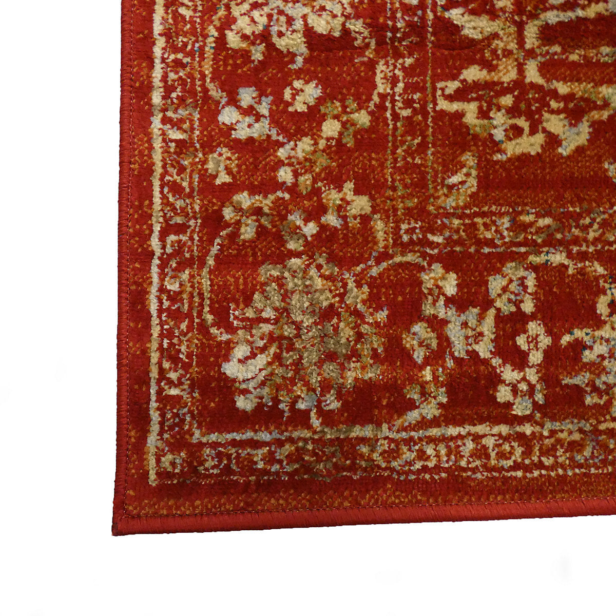 Valeria Red & Cream Traditional Small Rug, (L)150cm x (W)80cm