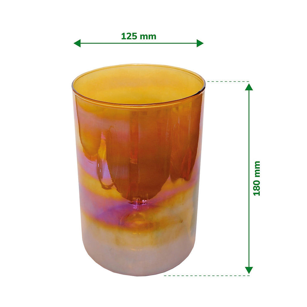 Verve Brown Glass Plant pot (Dia) 12.5cm, (H)18cm