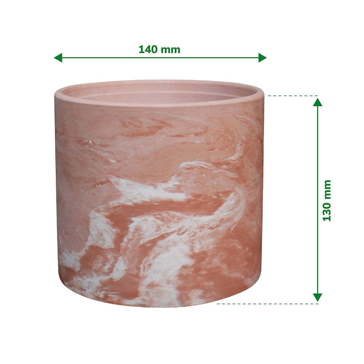 Verve Marble effect Terracotta Plant pot (Dia) 14cm, (H)13cm