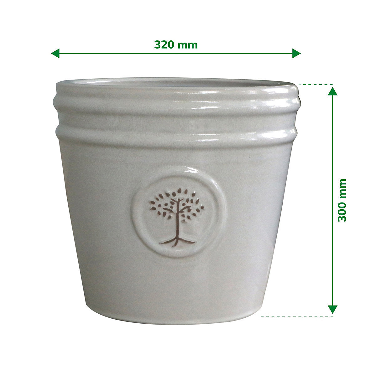 Verve Moon Beam Ceramic Plant pot (Dia) 32cm, (H)30cm