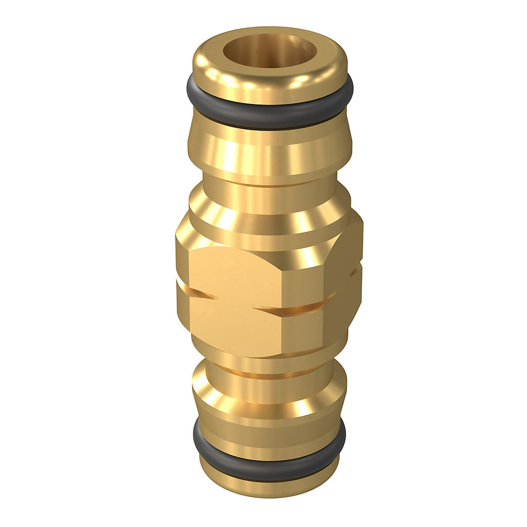 Verve Round Hose pipe connector, (L) 17mm - Brass