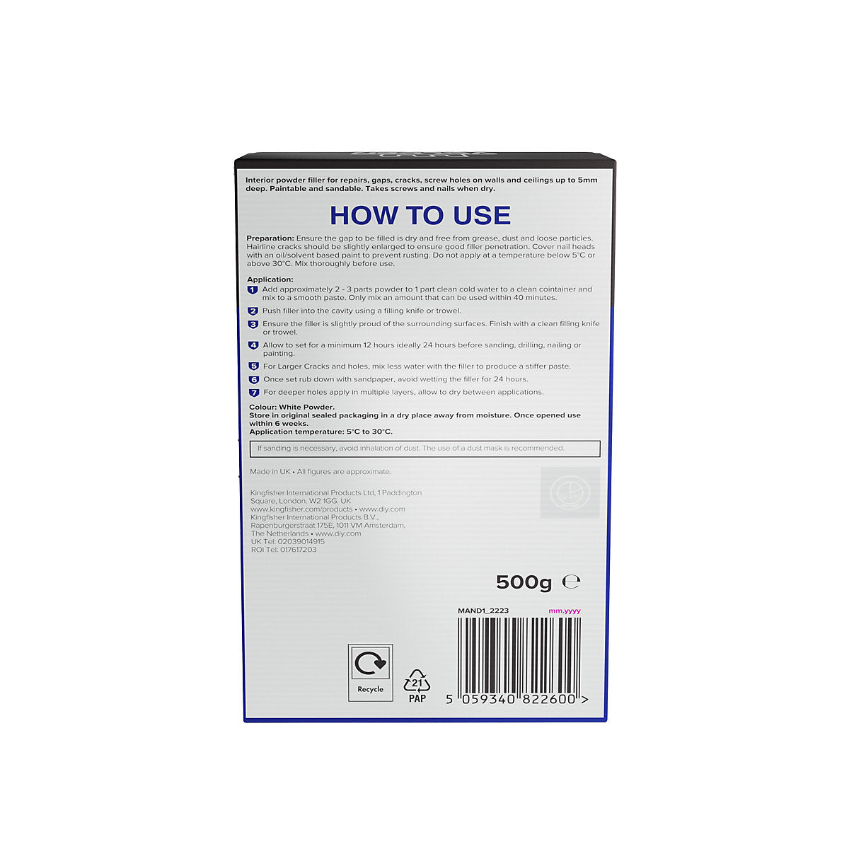 Volden Powdered Filler Powder filler, 0.5kg