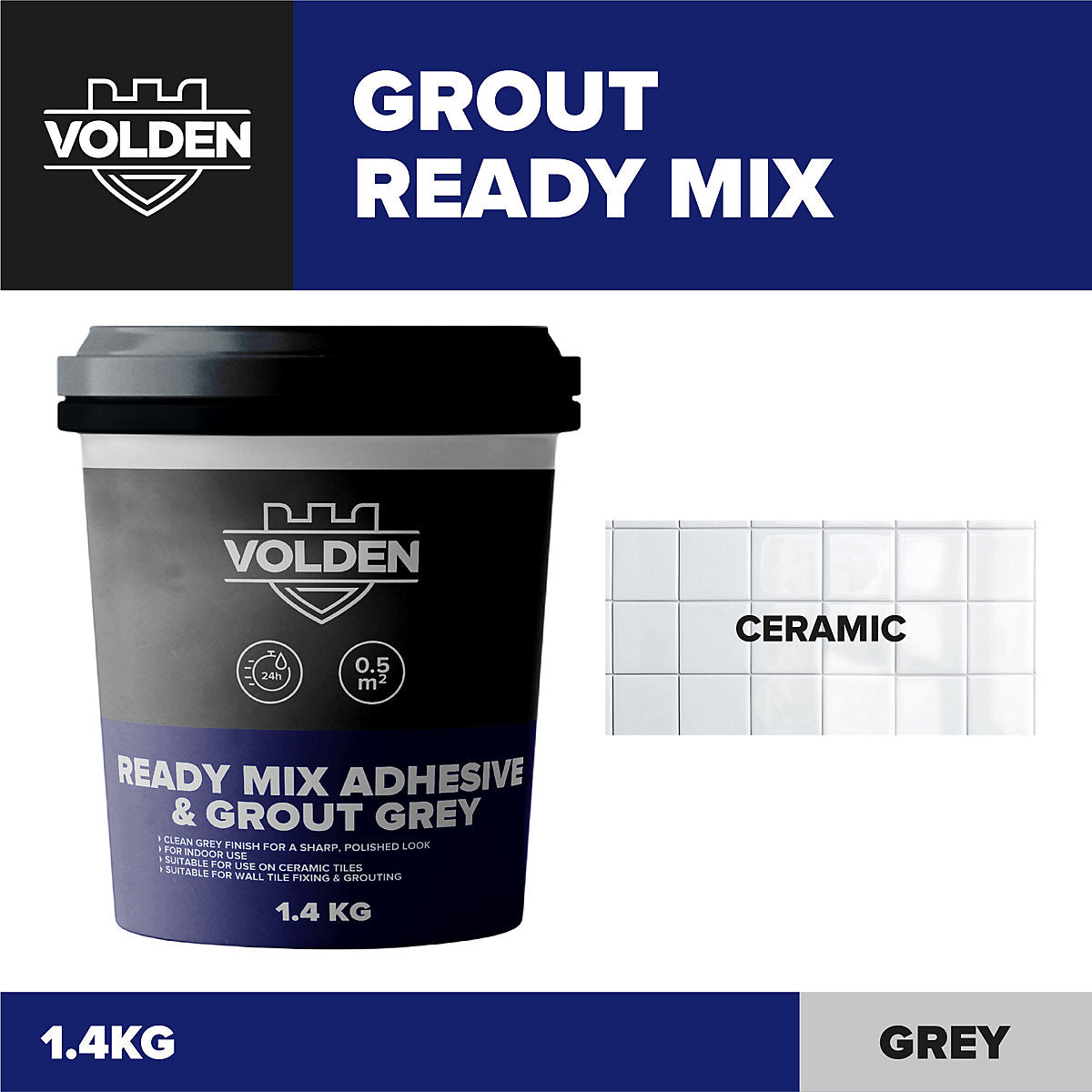 Volden Ready mixed Grey Wall tile Adhesive & grout, 1.4kg