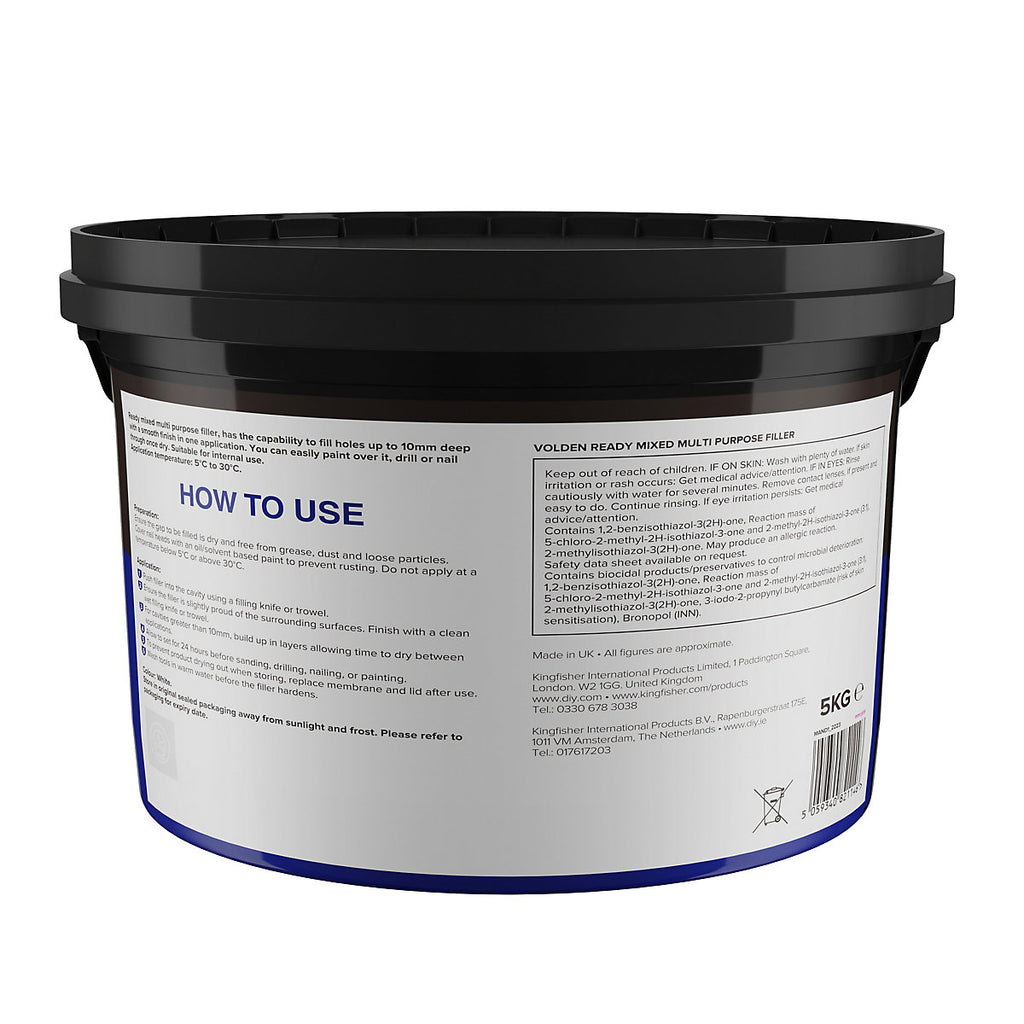 Volden White Paste Ready to use Multi-purpose Filler, 5kg