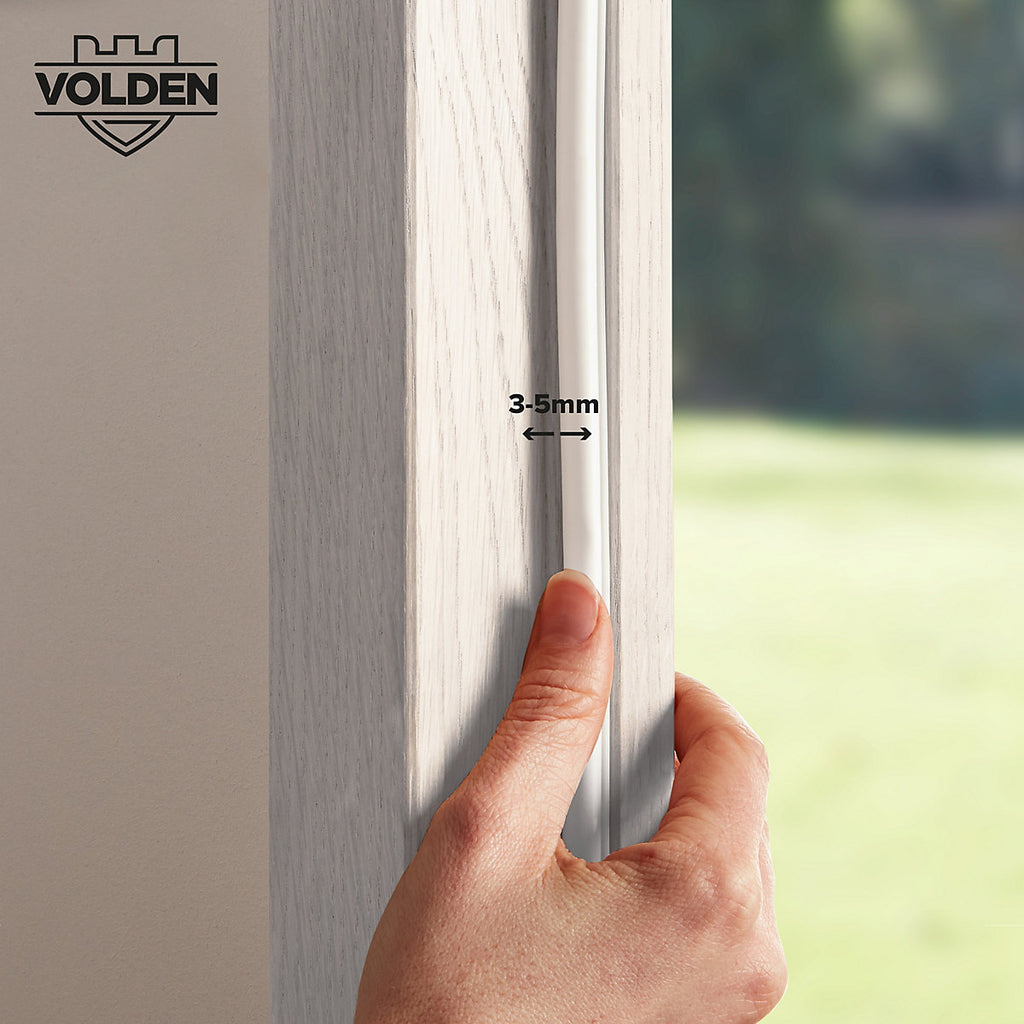 Volden White Self-adhesive Draught seal (L)6m (W)12.7mm (T)6.4mm