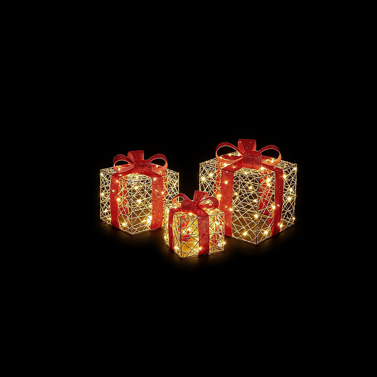 Warm white Golden elegance Present Silhouette, Pack of 3