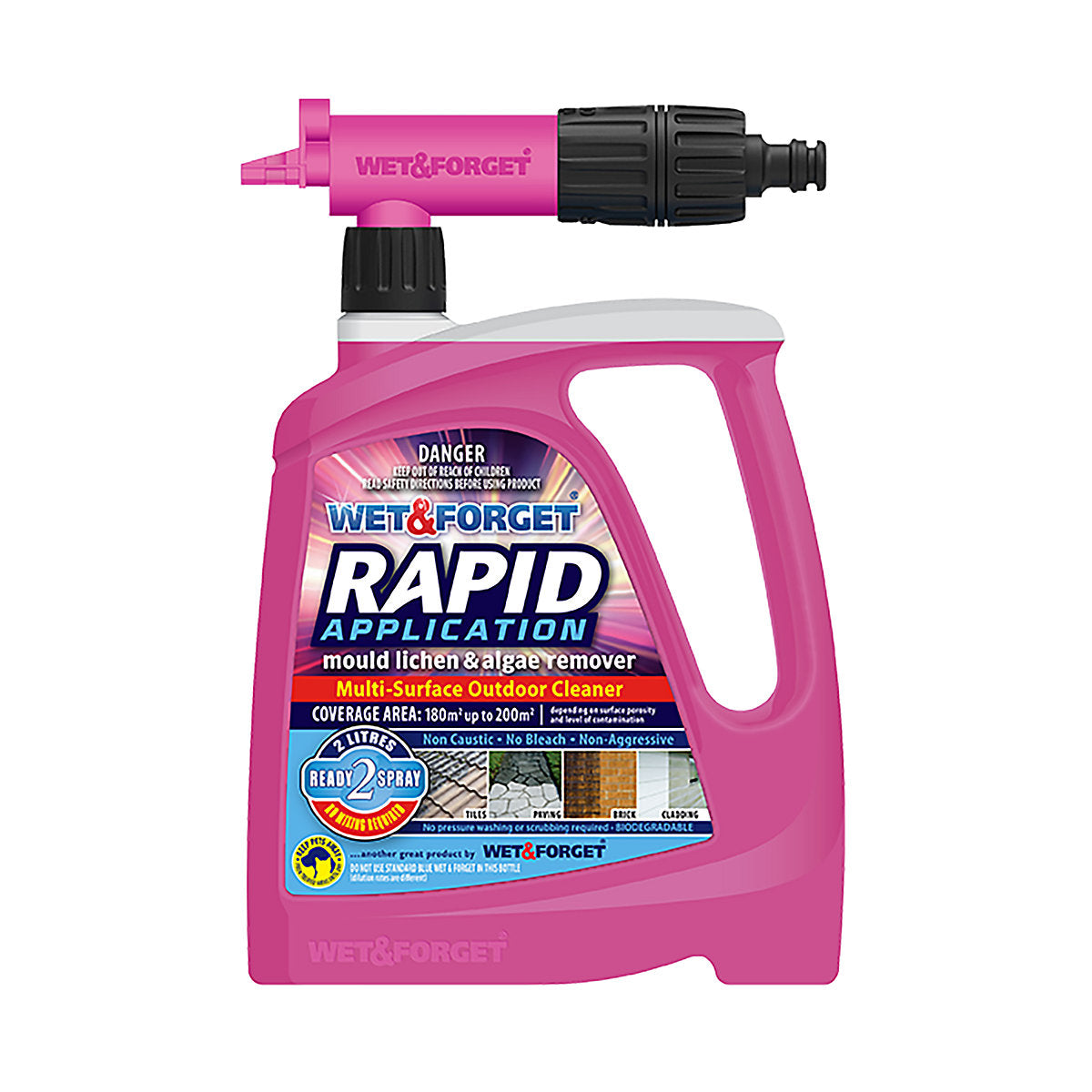 Wet & Forget Rapid Exterior Concentrated Algae, lichen & mould remover, 2L