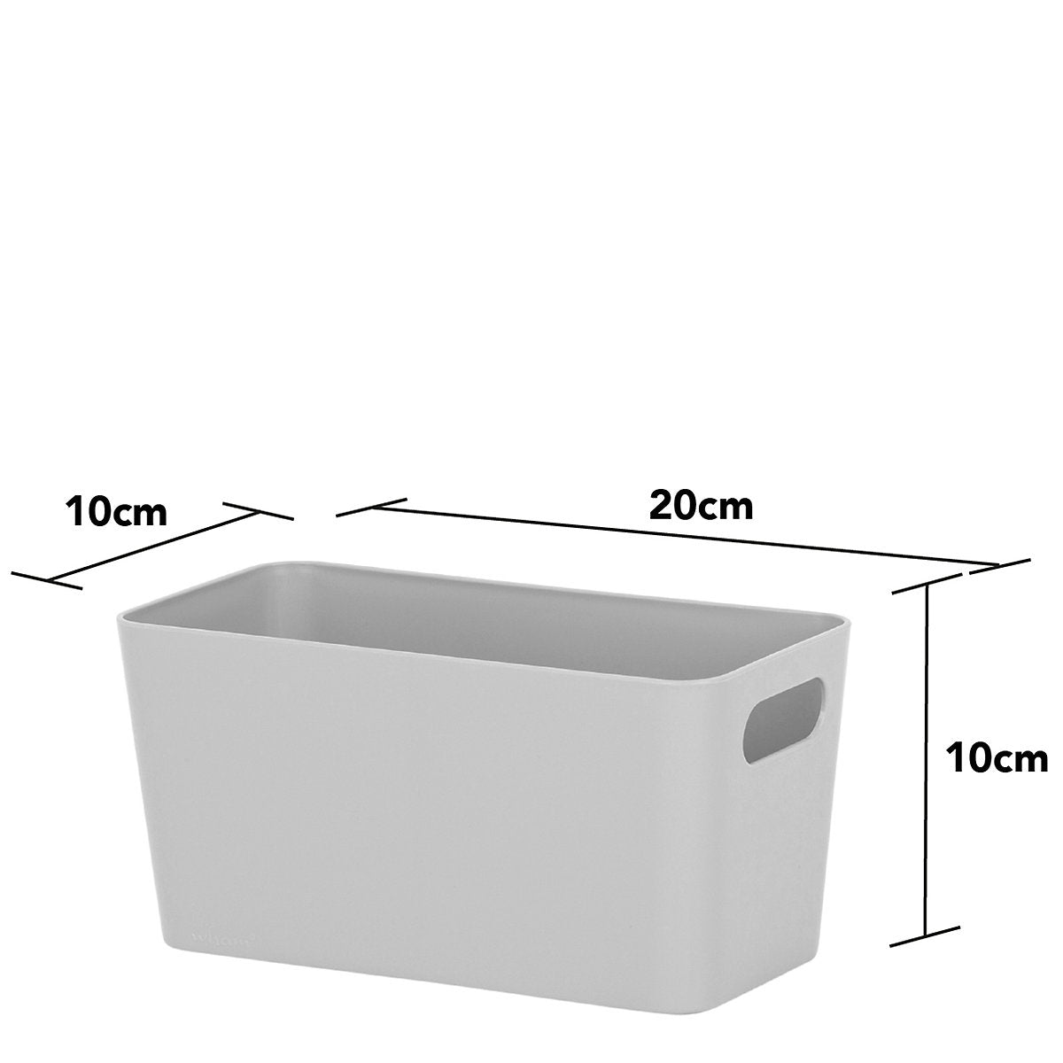 Wham Studio High polished finish Gloss cool grey Plastic Nestable Storage basket (H)10cm (W)20cm (D)20cm