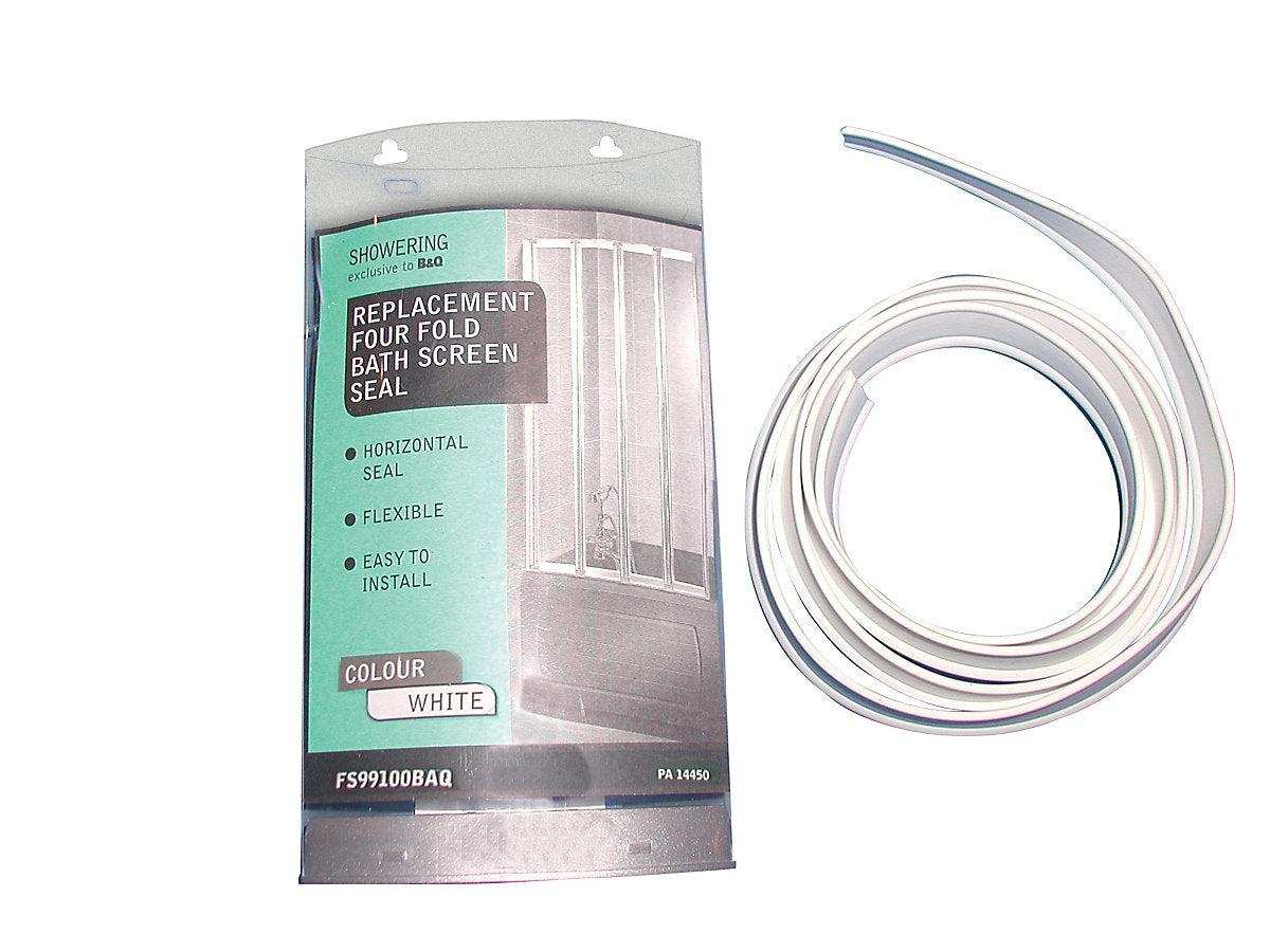White Bath screen seal (L)1.02m (T)5mm