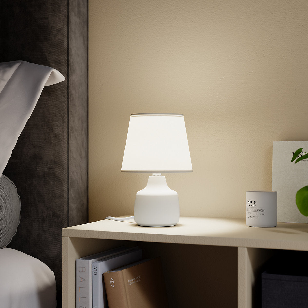 White Ceramic LED Table lamp
