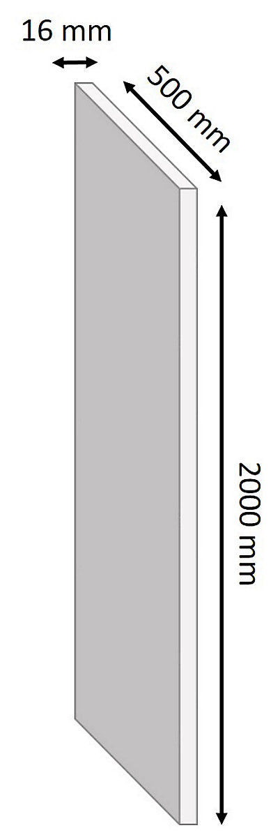 White Semi edged Melamine-faced chipboard (MFC) Furniture board, (L)2m (W)500mm (T)16mm