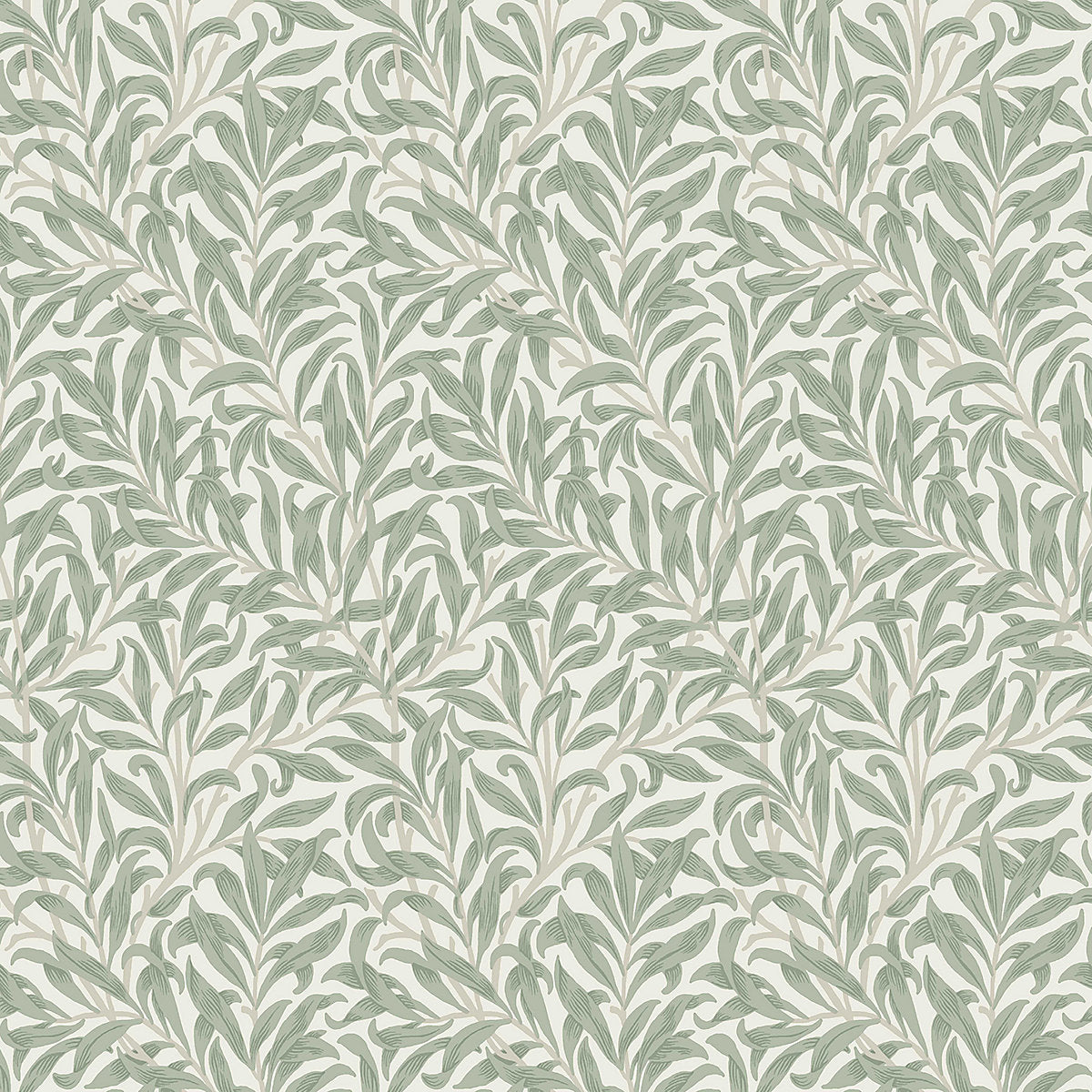 William Morris Soft Sage Bough Ditsy Smooth Wallpaper