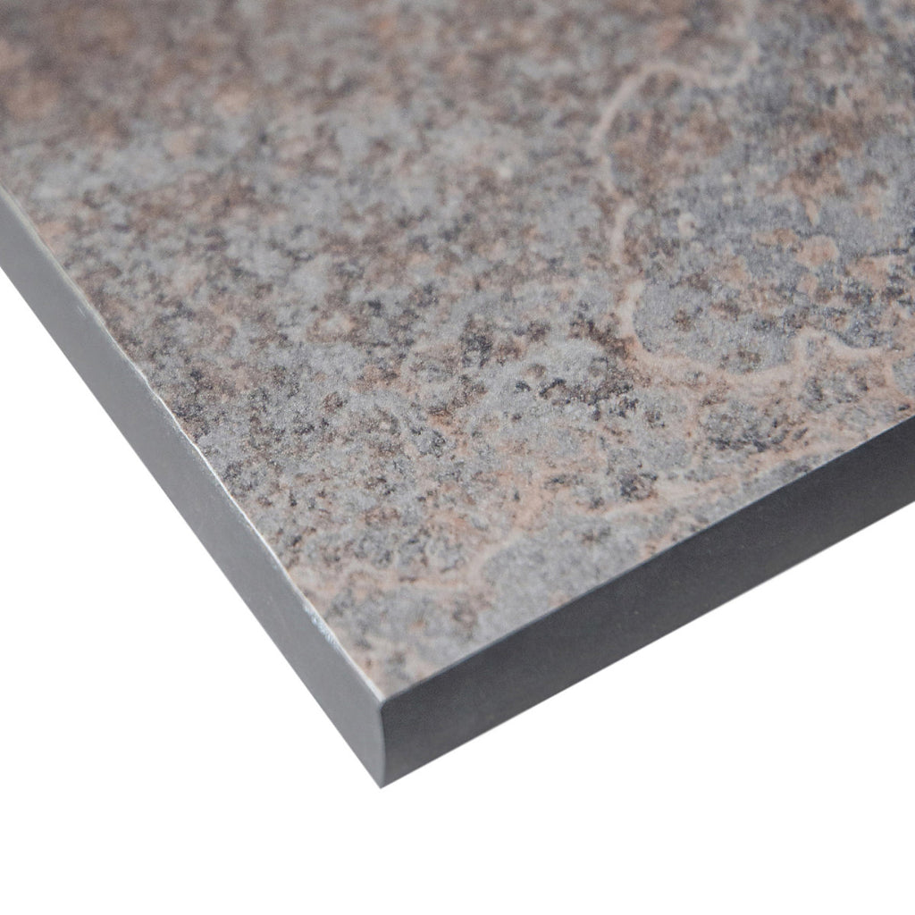 Wilsonart Caldeira Brown Concrete effect Compact Laminate Square edge Kitchen Breakfast bar, (L)3000mm (W)900mm (T)12mm