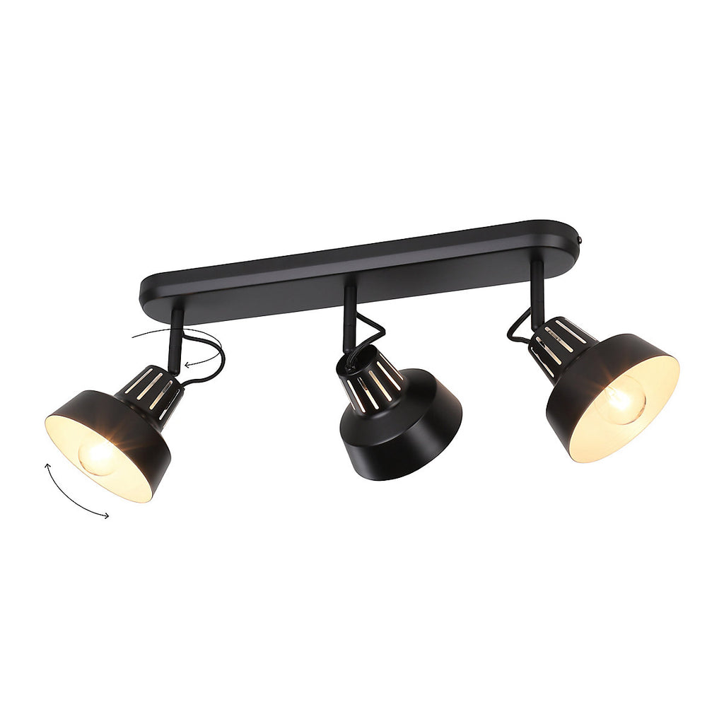 Yarra Modern Matt Black 3 Light Spotlight