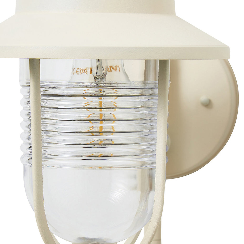 Zinc Dublin Fixed Matt Ivory Mains-powered LED Outdoor Lantern ON/OFF Wall light (Dia)18cm